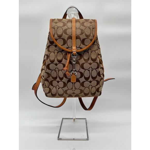 COACH Vintage Y2K Signature Mini Backpack, Brown main image 8